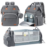 DERJUNSTAR diaper bag backpack shows spacious storage for diaps, wipes, and bottles