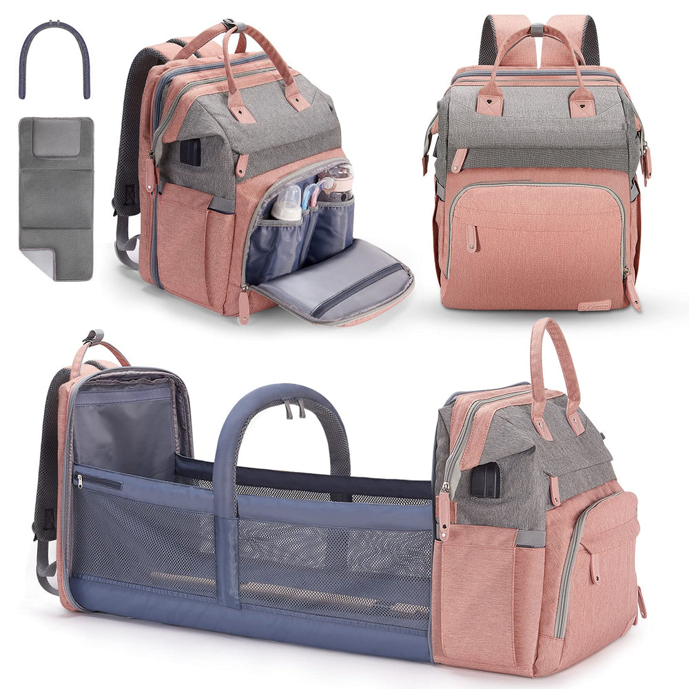 DERJUNSTAR diaper bag backpack sunshade and toy bar for outdoor comfort