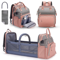 DERJUNSTAR diaper bag backpack sunshade and toy bar for outdoor comfort