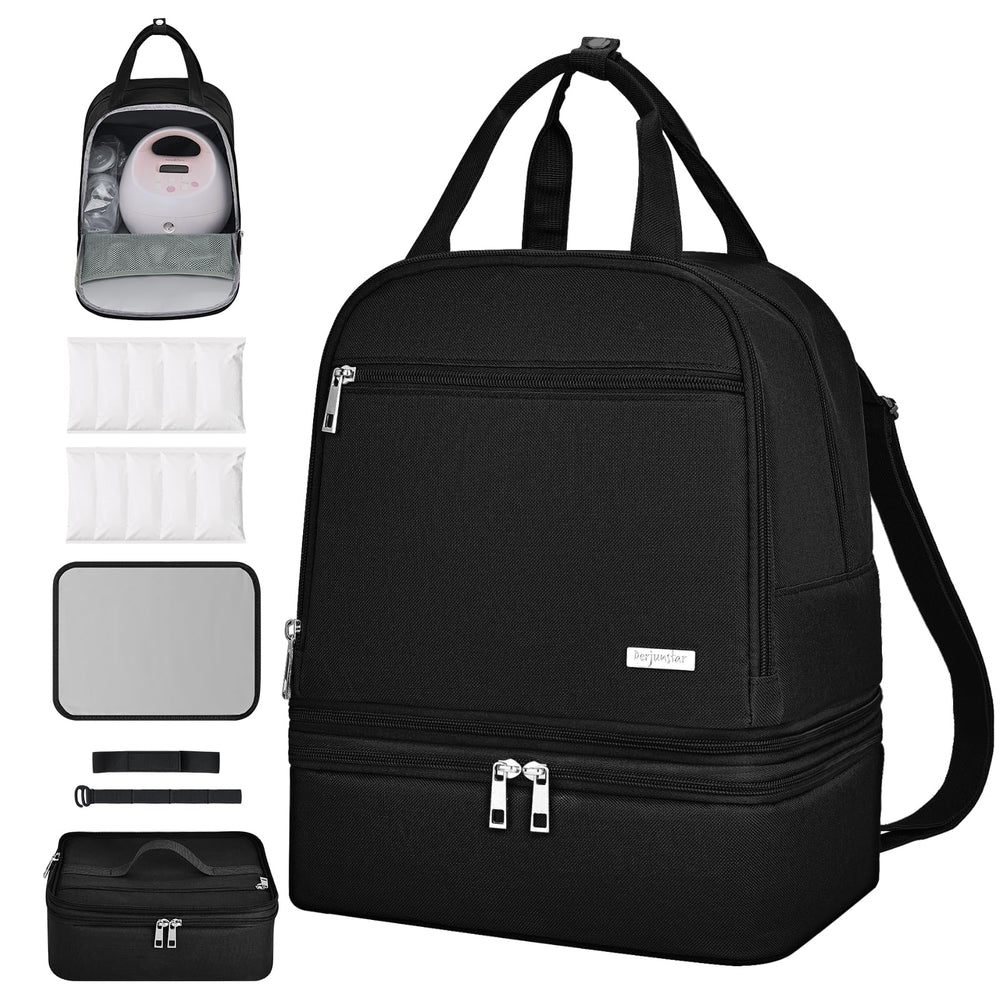 DERJUNSTAR Spectra pump bag backpack with cooler for milk storage on the go.
