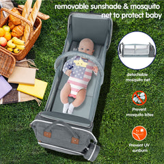 DERJUNSTAR stroller attachment option enables hands-free travel convenience