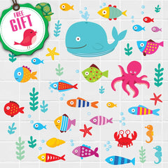 DesignStickers ocean fish wall decal set adds vibrant underwater art for kid-friendly decor