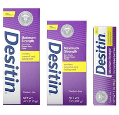 Desitin Maximum Strength Diaper Rash Paste 4oz jar provides long-lasting moisture seal to protect skin