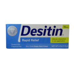Desitin Rapid Relief Creamy Ointment tube ready for fast diaper rash protection and gentle soothing.