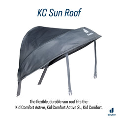 Deuter KC Sun Roof Graphite stowed in back pocket for compact storage after use
