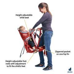 Deuter Kid Comfort Active SL women's fit with slimmer straps for secure comfort.
