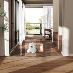 Dewrhiixe dog gate in doorway keeps pets safe while preserving open sightlines.