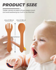 DF DualFerv 10pc baby utensils forks closeup shows safe rounded handle