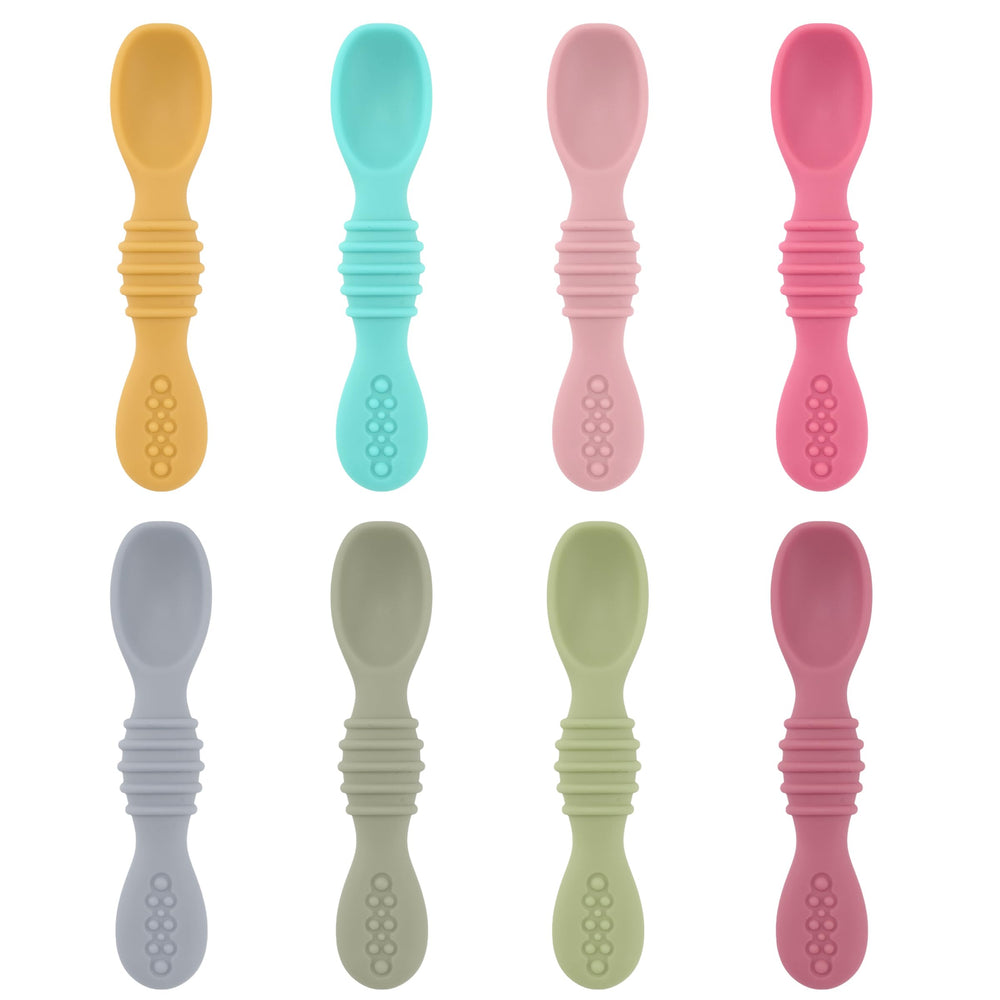 DF DualFerv baby spoons self-feeding set with colorful handles supports independent feeding and mealtime fun.