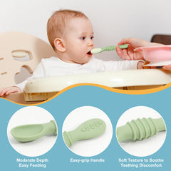 DF DualFerv shallow-spoon design helps control portions and reduce mess during BLW sessions.