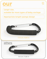 DF DUALFERV aluminum body shows lightweight durability of stroller hook
