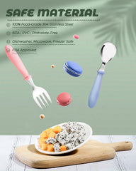 DF DUALFERV round-handle design supports toddler grip during self-feeding