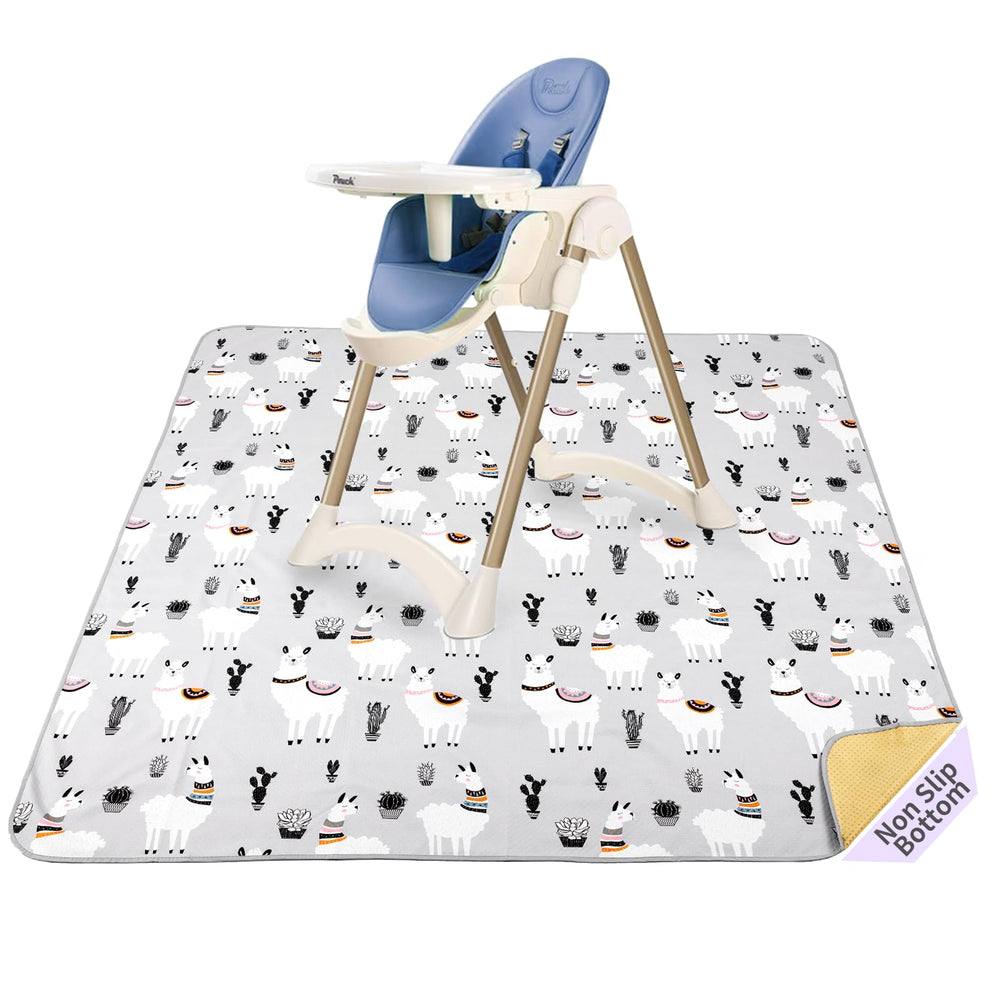 DFHY baby splat mat under high chair demonstrates anti-slip stability.