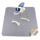 DFHY Splat Mat under high chair protects floors from spills and stains