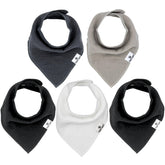 Diaper Squad 5-pack bibs with drool-ready coverage keeps outfits dry during teething.