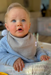 Diaper Squad bibs feature 3-stage nickel-free snaps for growing babies from 2 to 36 months.