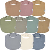 Diaper Squad 10-pack bibs with drool-absorb design for teething messes.