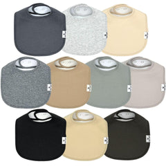 Diaper Squad 10-pack baby bibs on drying line show quick-dry, absorbent performance