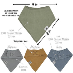 Diaper Squad adjustable 3-snap bib grows with baby from 2 months.