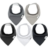 Diaper Squad five-pack bibs keep drool off outfits during teething.