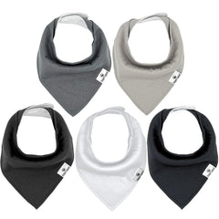 Diaper Squad five-pack bibs keep drool off outfits during teething.
