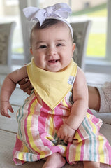 Diaper Squad adjustable-snaps bibs grow with baby from 2 to 36 months.