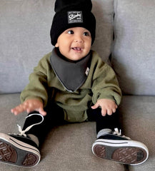 Diaper Squad bandana bibs coordinate with daily outfits for stylish practicality.