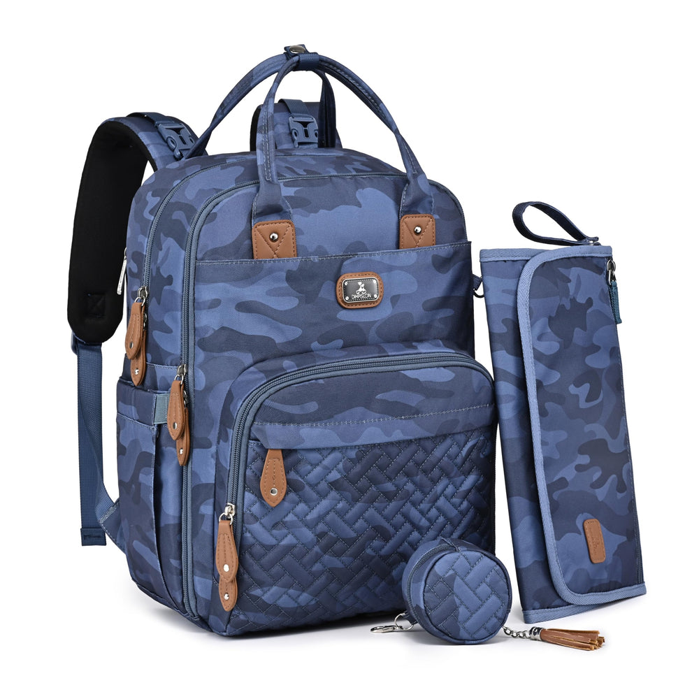 Dikaslon diaper bag backpack front view showing roomy compartments for daily outings