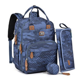 Dikaslon diaper bag backpack front view showing roomy compartments for daily outings