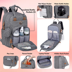 Dikaslon diaper bag backpack stroller straps easily hang bag on stroller for hands-free outings