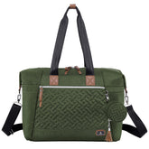 Dikaslon diaper bag tote olive green front view showing organized pockets for quick access