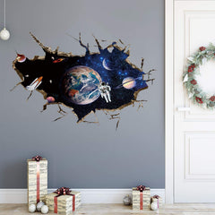 DILIBRA 3D astronaut wall stickers transform kids' walls into a vivid space scene.