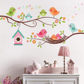 DILIBRA robin bird on branch wall sticker for playful room decor with easy removal