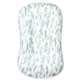 DILIMI baby lounger cover with green leaf pattern adds modern nursery style.