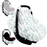 DILIMI car seat cover green leaf front view privacy on outings