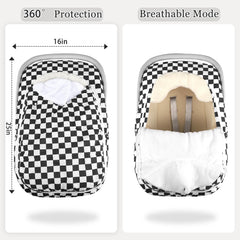 DILIMI car seat cover shows plush inside lining for soft baby comfort.