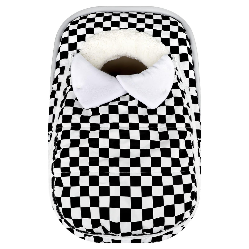 DILIMI car seat cover with winter windproof design keeps newborn warm.