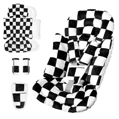 DILIMI infant car seat insert head support keeps baby's head comfortable on car trips.