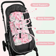 DILIMI infant car seat insert hypoallergenic breathable fabric ideal for sensitive skin.