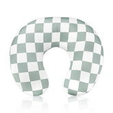 DILIMI nursing pillow cover checkerboard front view—soft, breathable fabric for baby comfort.