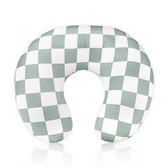 DILIMI nursing pillow cover checkerboard front view—soft, breathable fabric for baby comfort.