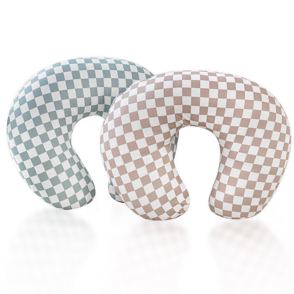 DILIMI nursing pillow cover green checkered for cozy baby comfort