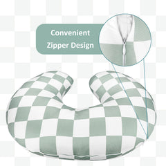 DILIMI nursing pillow cover invisible zipper close-up—hidden zipper design safe for baby skin.