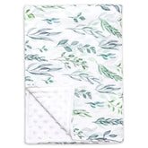 DILIMI soft warm baby blanket with green leaf pattern for cozy crib warmth.