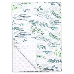 DILIMI soft warm baby blanket with green leaf pattern for cozy crib warmth.