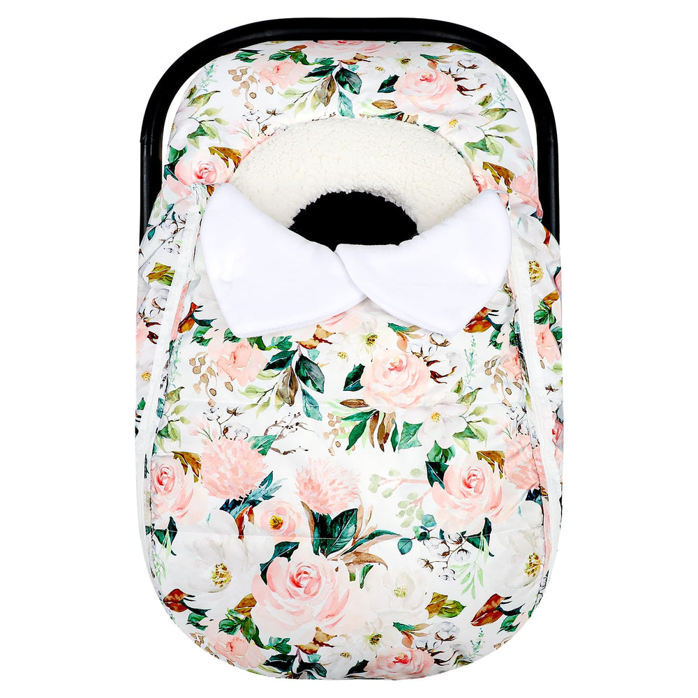 DILIMI winter car seat cover floral outside provides durable protection in cold travel.