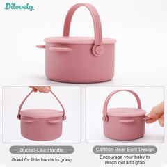 Dilovely snack cups rose highlight soft-flap opening for tiny hands.