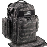 Dinictis Dad Diaper Bag front view shows organized pockets for quick access