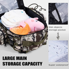 Dinictis Dad Diaper Bag MOLLE webbing allows add-on pouches.