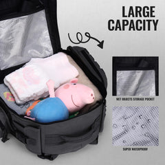 Dinictis Dad Diaper Bag tropical black insulated bottle pockets for temp-controlled drinks